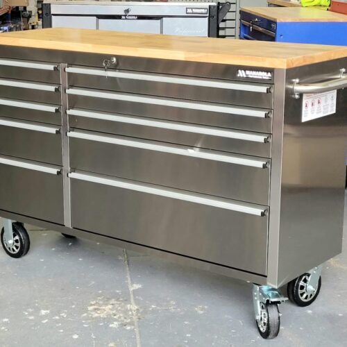 Manarola 55″ 10 Drawer Stainless Steel Tool Cabinet