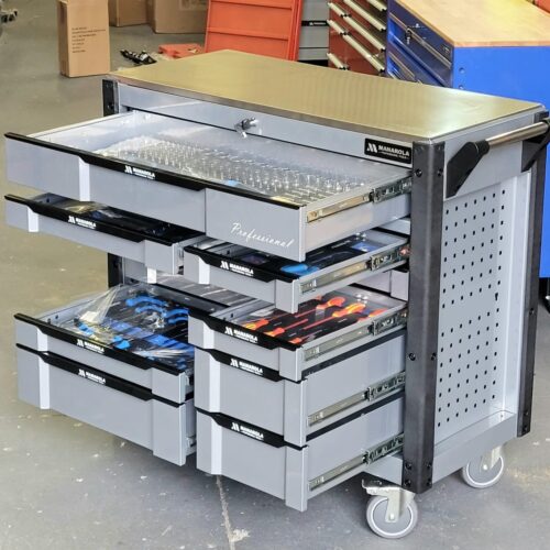 Manarola 12 Drawer Toolchest With Tools With Stainless Steel Work Top