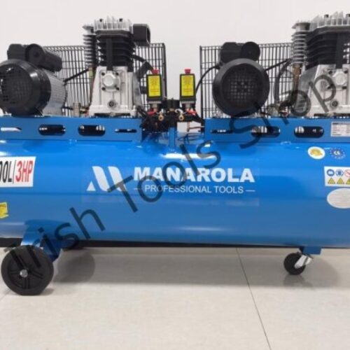 Portable 200 Litre 2 x 3HP 8 CFM Electric Air Compressor Double Pump 8 Bar
