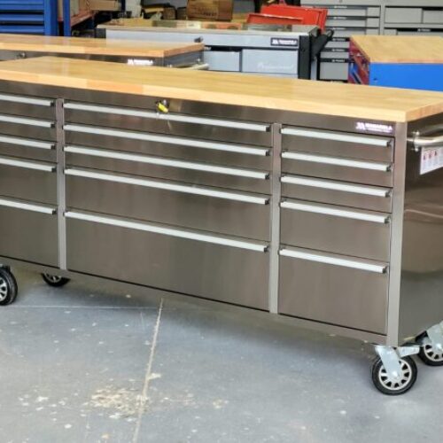 Manarola 72″ 15 Drawer Stainless Steel Tool Cabinet
