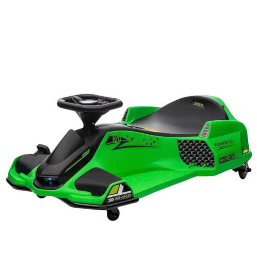 Drift Rider 360 24V Electric Go Kart Green with EVA Rubber Wheels