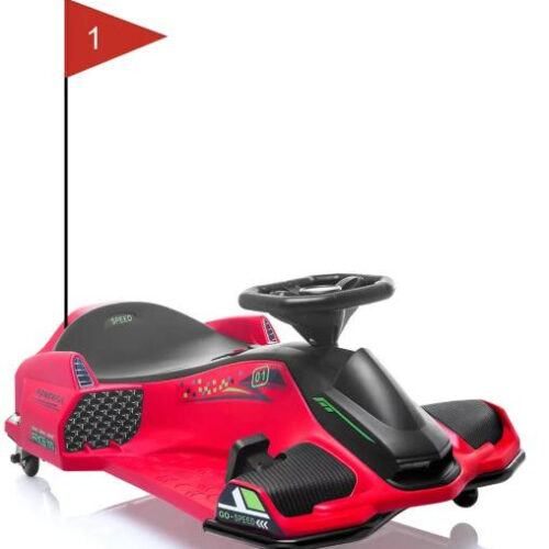 Drift Rider 360 24V Electric Go Kart Red with EVA Rubber Wheels