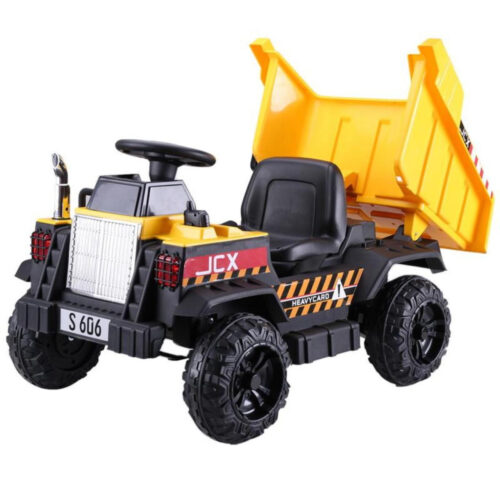 JCX 12V Electric Ride On Hydraulic Loader Dumper Yellow
