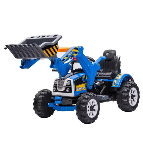 Kingdom 12V Electric Tractor with Loader Blue