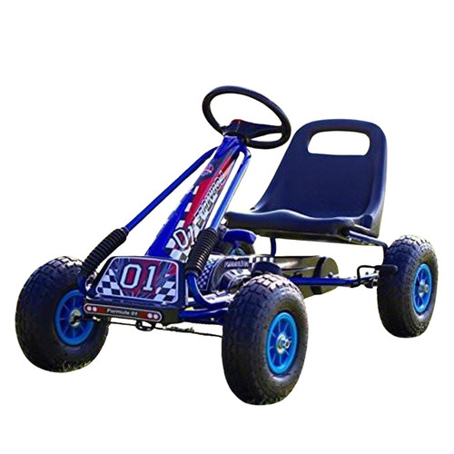 Zoom Rubber Wheel Go Kart Blue
