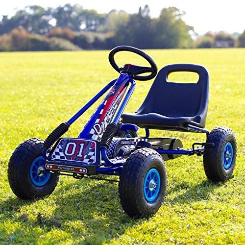 Zoom Rubber Wheel Go Kart Blue 2 Zoom Rubber Wheel Go Kart Blue - Image 2