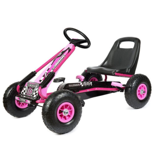 Zoom Rubber Wheel Go Kart Pink