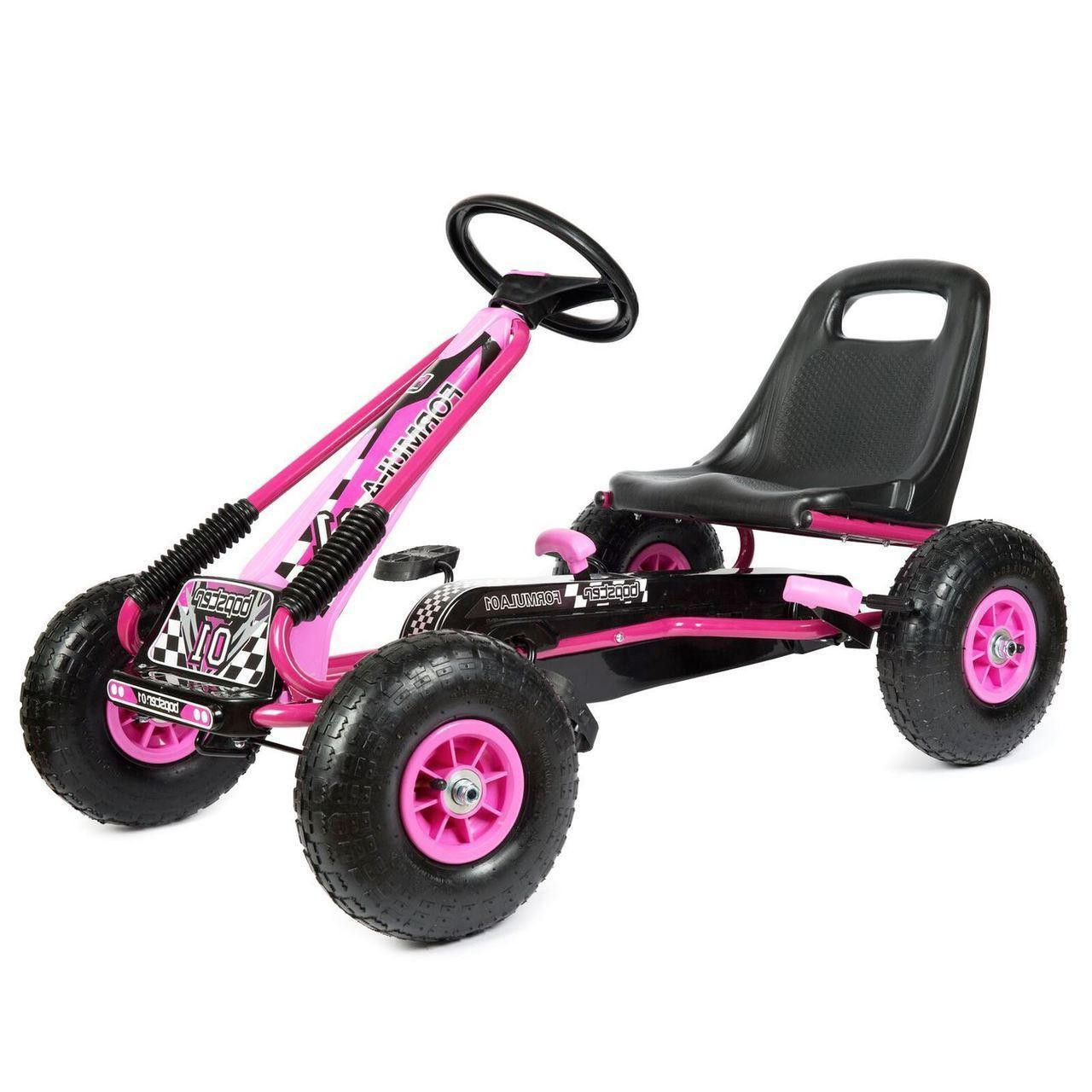 Zoom Rubber Wheel Go Kart Pink 1 Zoom Rubber Wheel Go Kart Pink