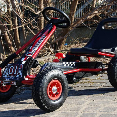Zoom Rubber Wheel Go Kart Red