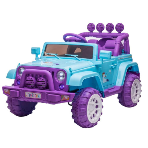 Unicorn 12V Electric Ride On Jeep Blue Purple